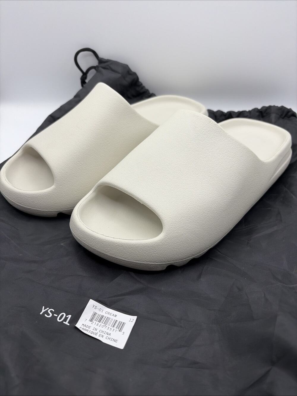 Yeezy Slide YS-01 Cream YS-01-CREAM Beige Men's Size US 12 KNOW YOUR SIZE New